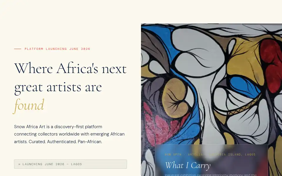 Screenshot of snowafrica.art