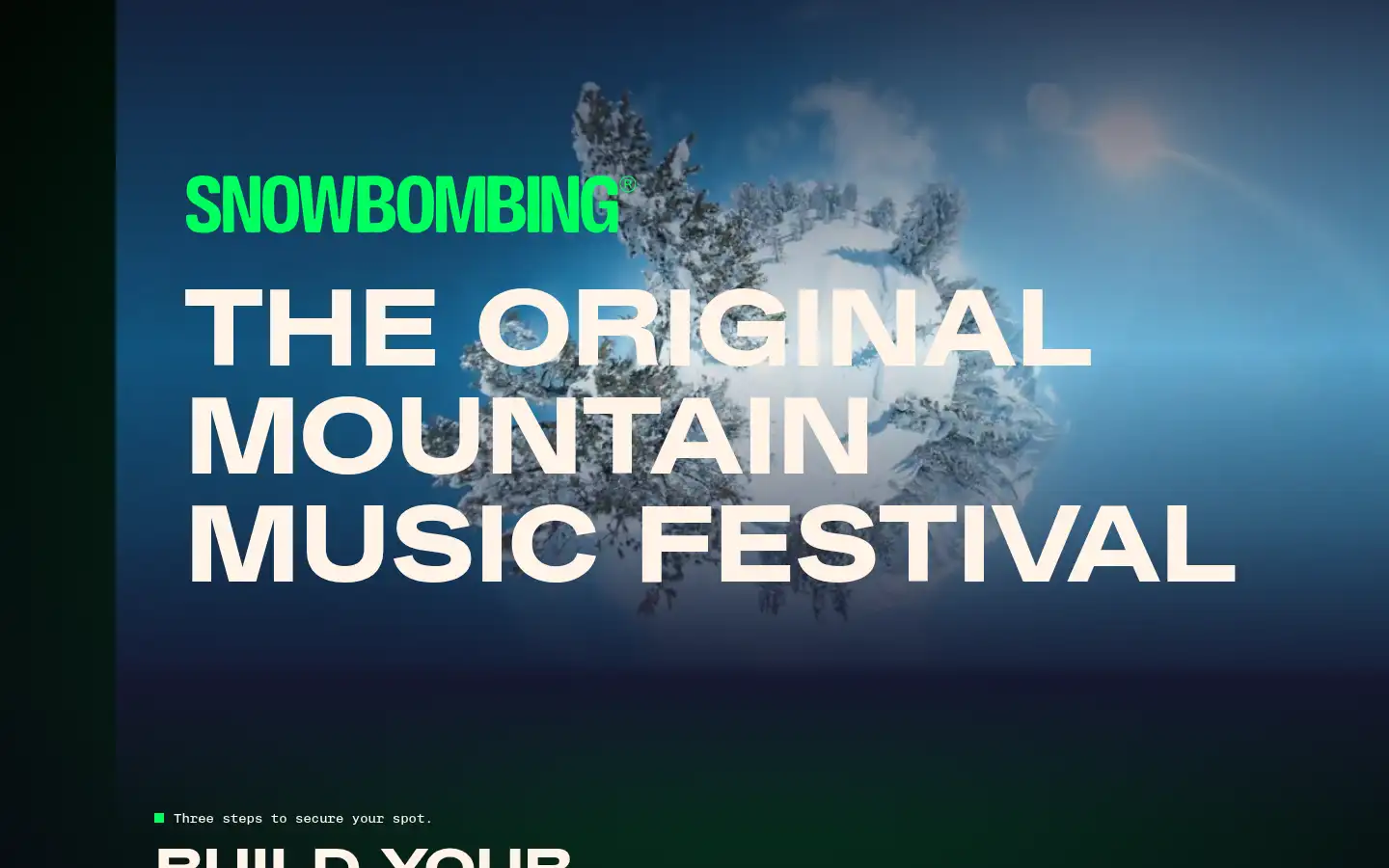 Screenshot of snowbombing.com