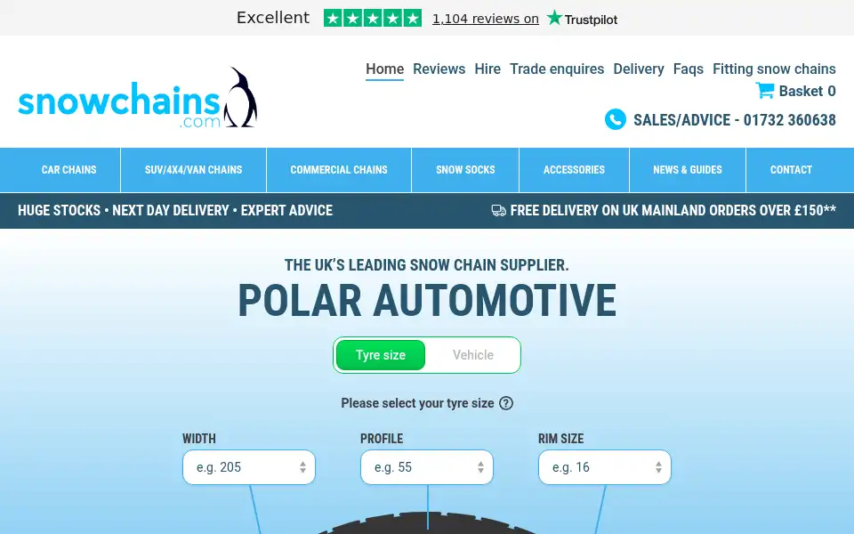 Screenshot of snowchains.co.uk