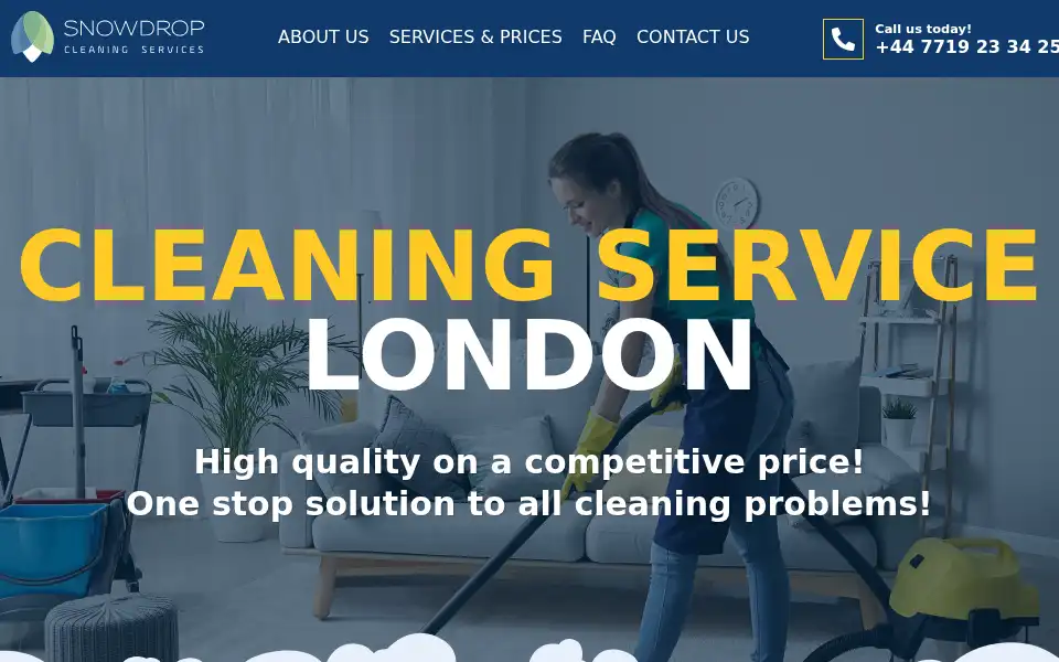 Screenshot of snowdropcleaning.co.uk