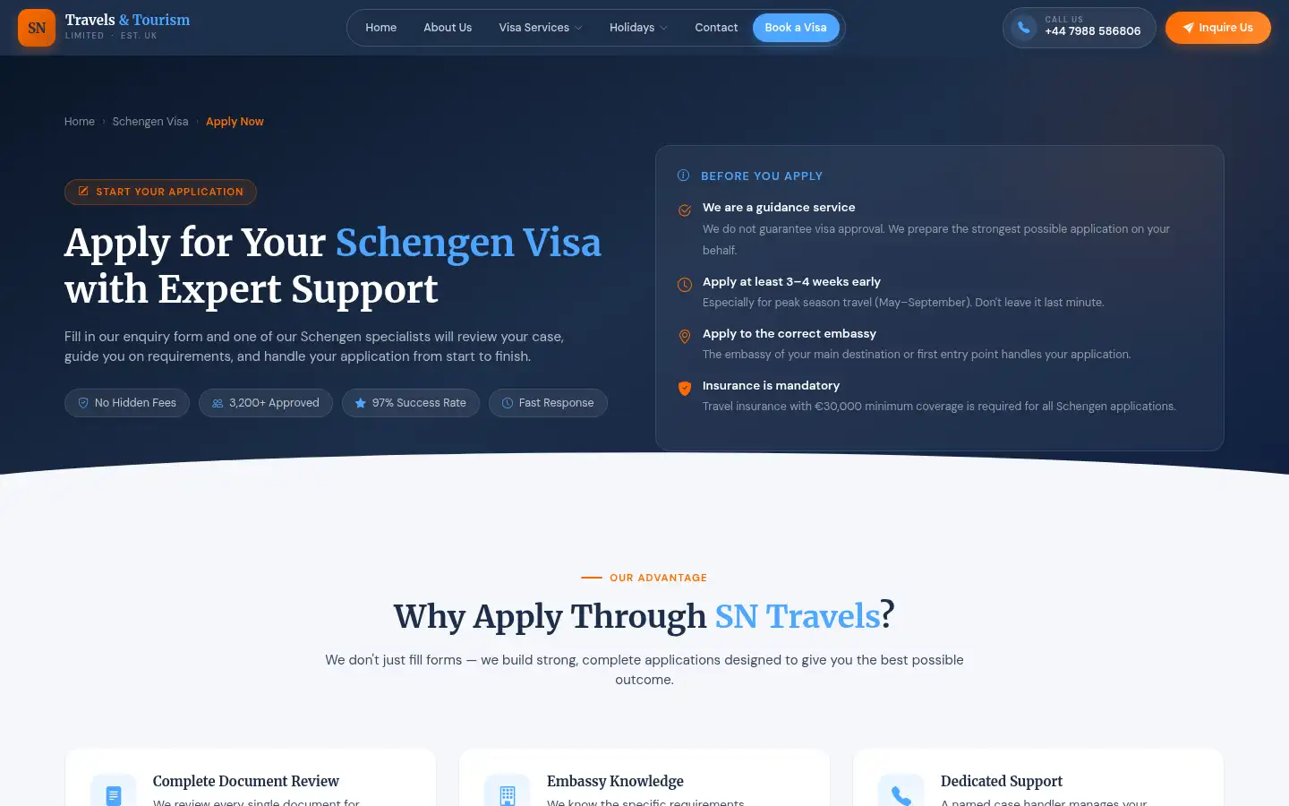 Screenshot of sntravelsandtourism.co.uk