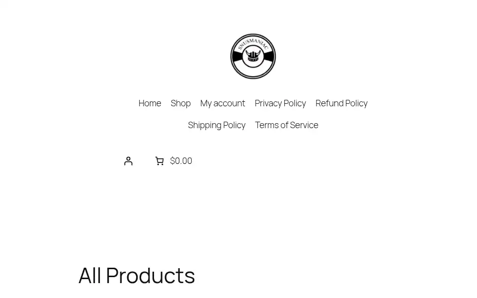 Screenshot of snusmaniac.com