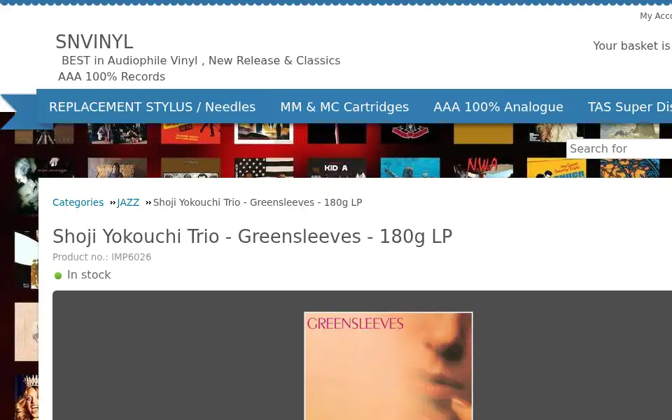 Screenshot of snvinyl.co.uk