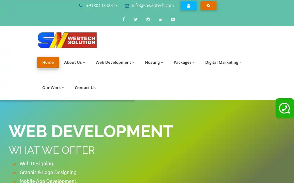 Screenshot of snwebtechsolution.com