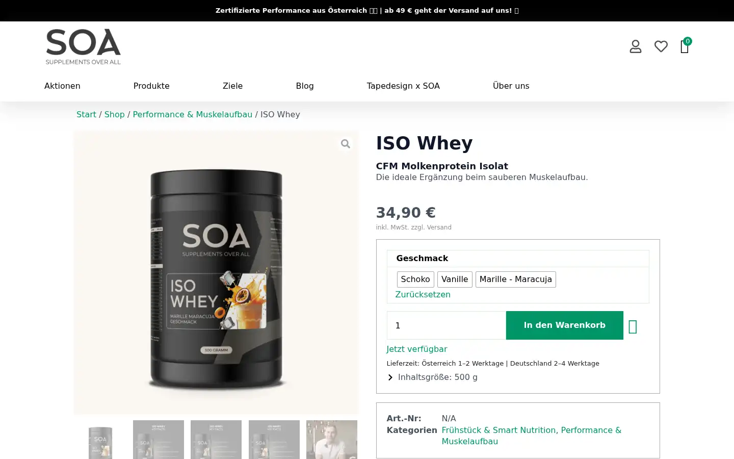 Screenshot of soa-nutrition.at