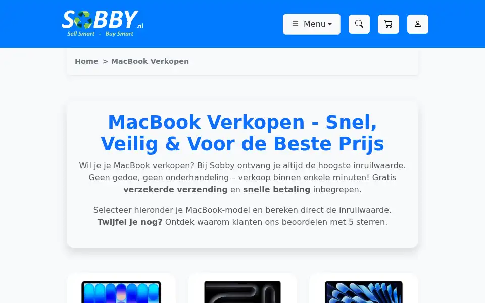 Screenshot of sobby.nl