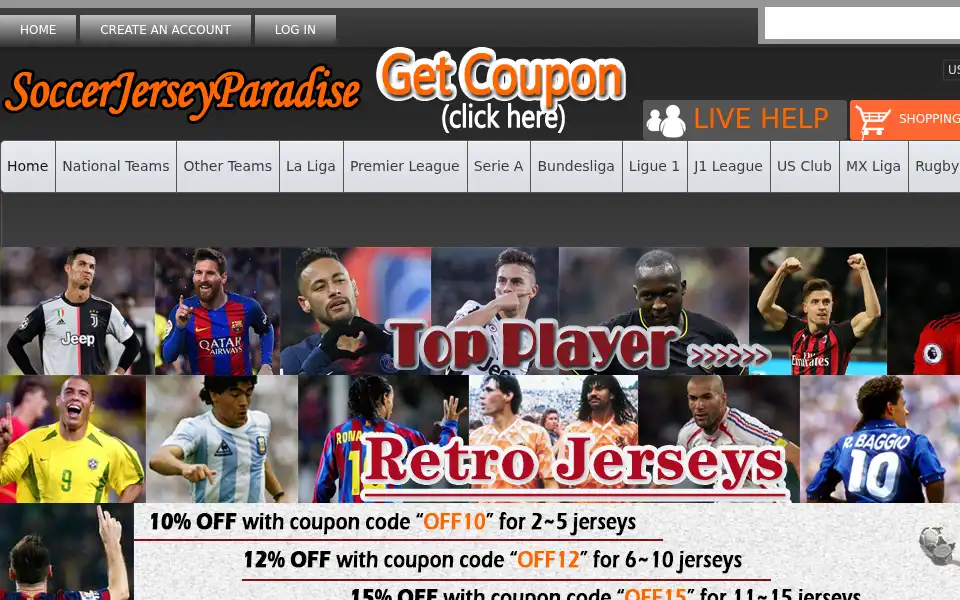 Screenshot of soccerjerseyparadise.cn