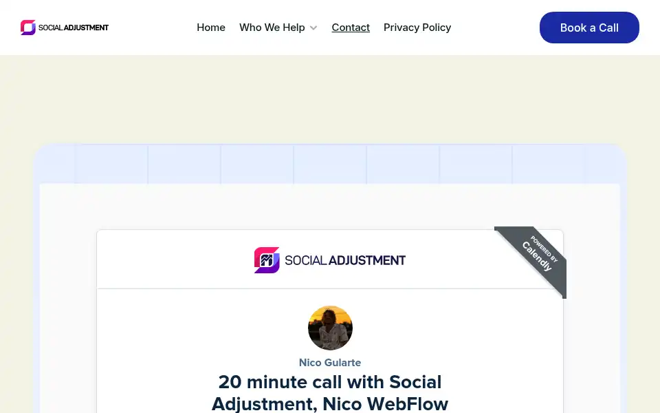 Screenshot of socialadjustment.marketing