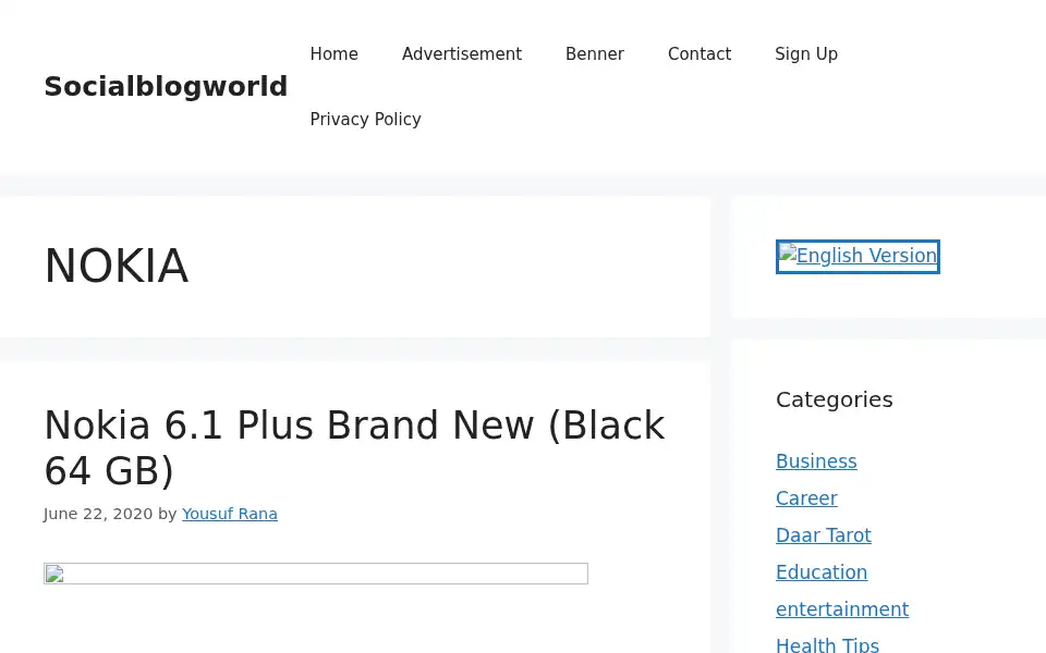Screenshot of socialblogworld.com