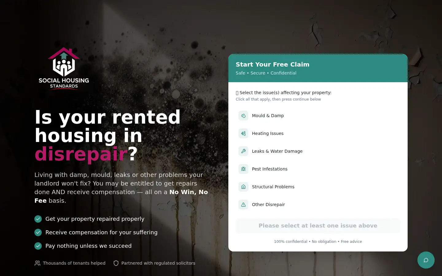 Screenshot of socialhousingstandards.co.uk