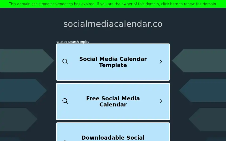 Screenshot of socialmediacalendar.co