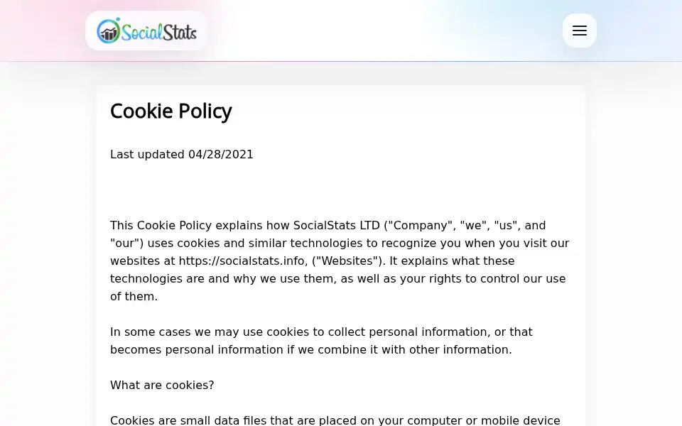 Screenshot of socialstats.info