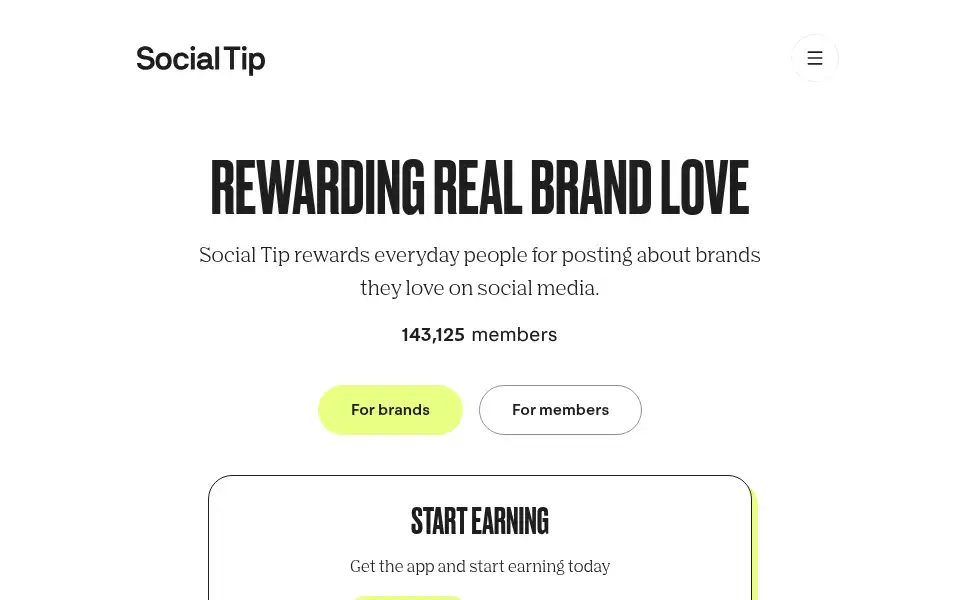 Screenshot of socialtip.io