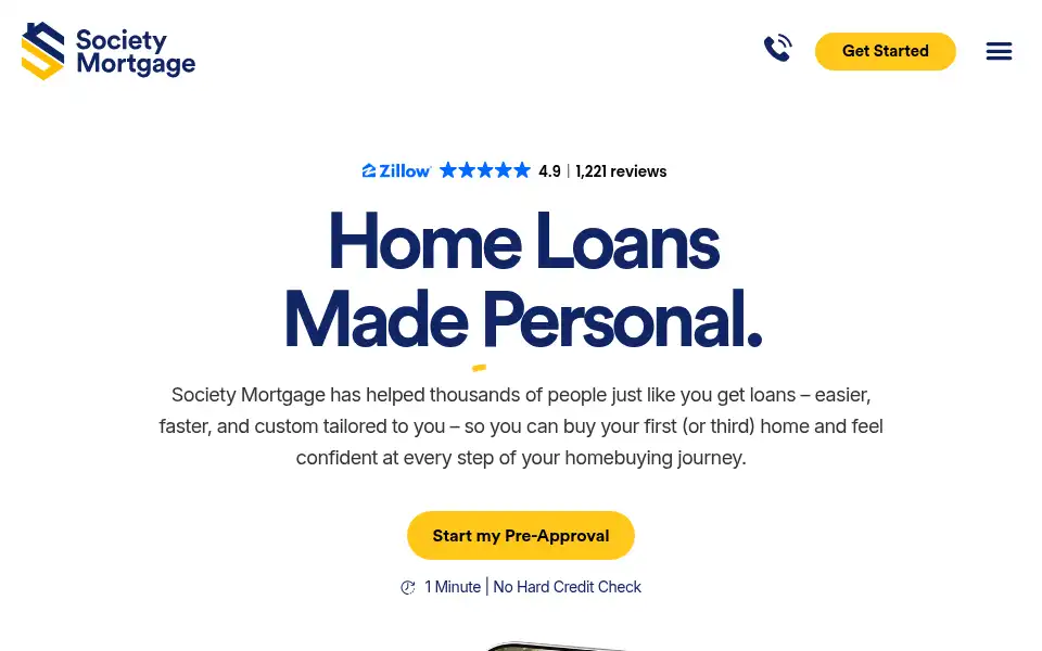 Screenshot of societymortgage.com
