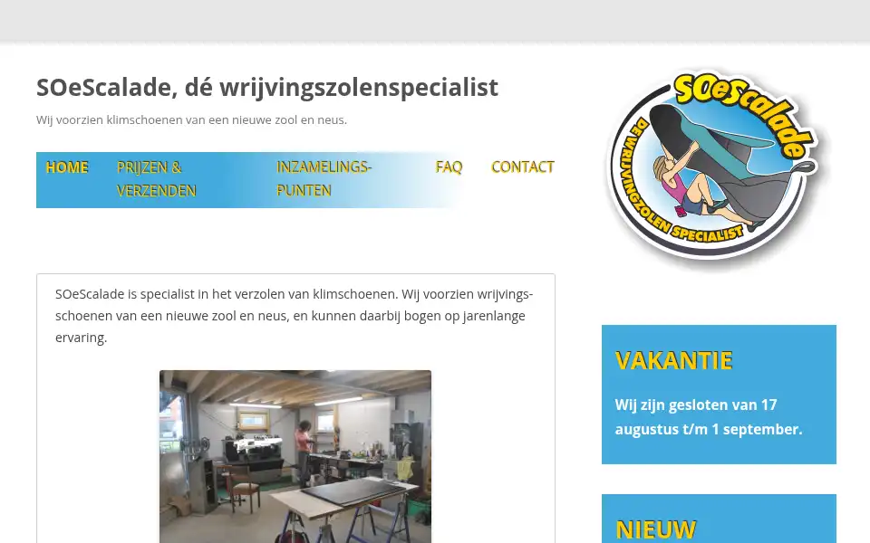 Screenshot of soescalade.nl