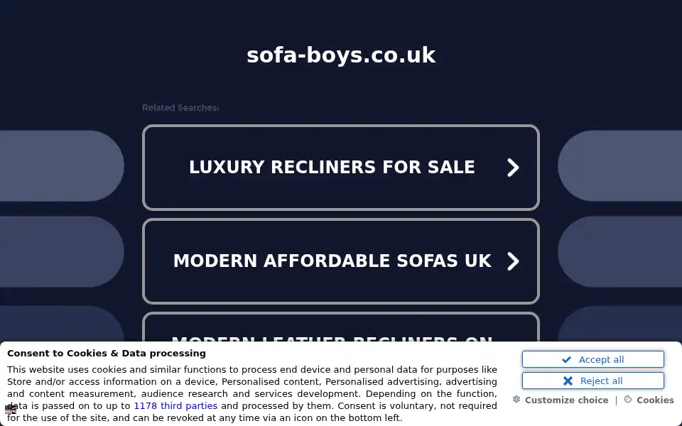 Screenshot of sofa-boys.co.uk