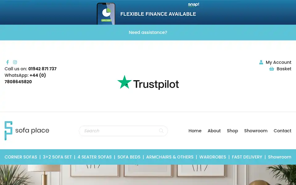 Screenshot of sofa-place.co.uk