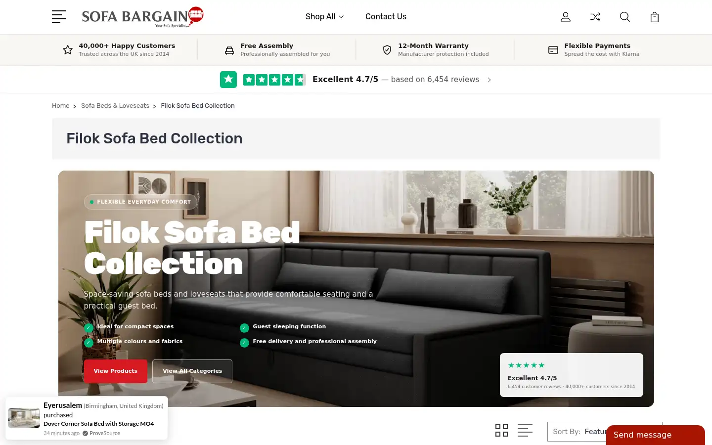 Screenshot of sofabargain.co.uk