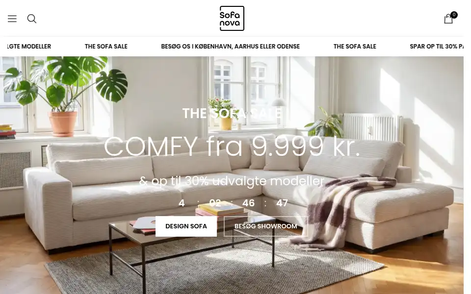 Screenshot of sofanova.dk
