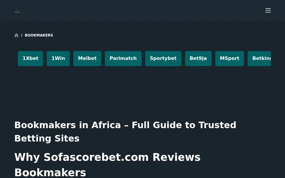 Screenshot of sofascorebet.com