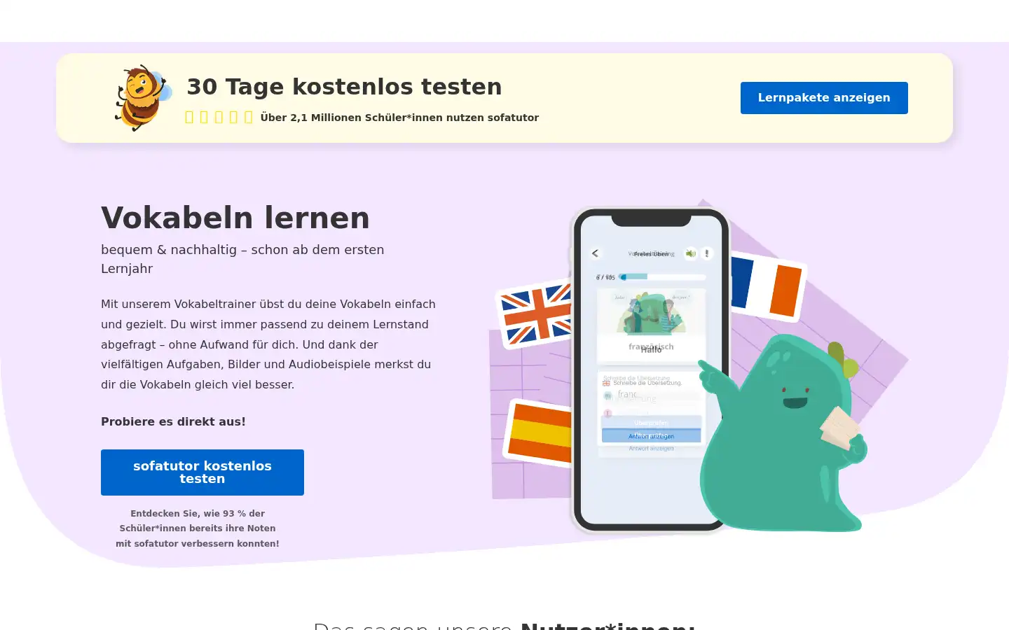 Screenshot of sofatutor.at