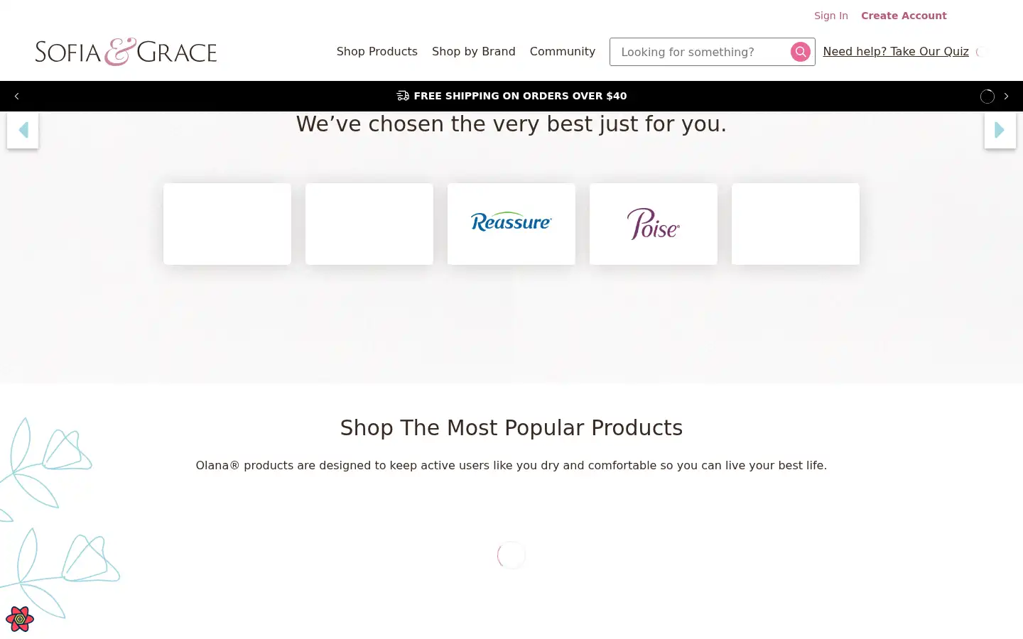 Screenshot of sofiaandgrace.com