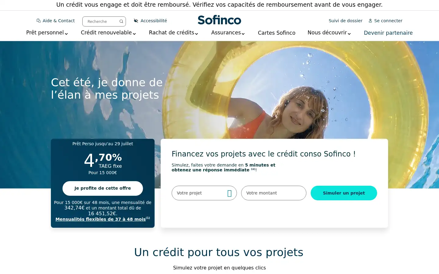 Screenshot of sofinco.fr