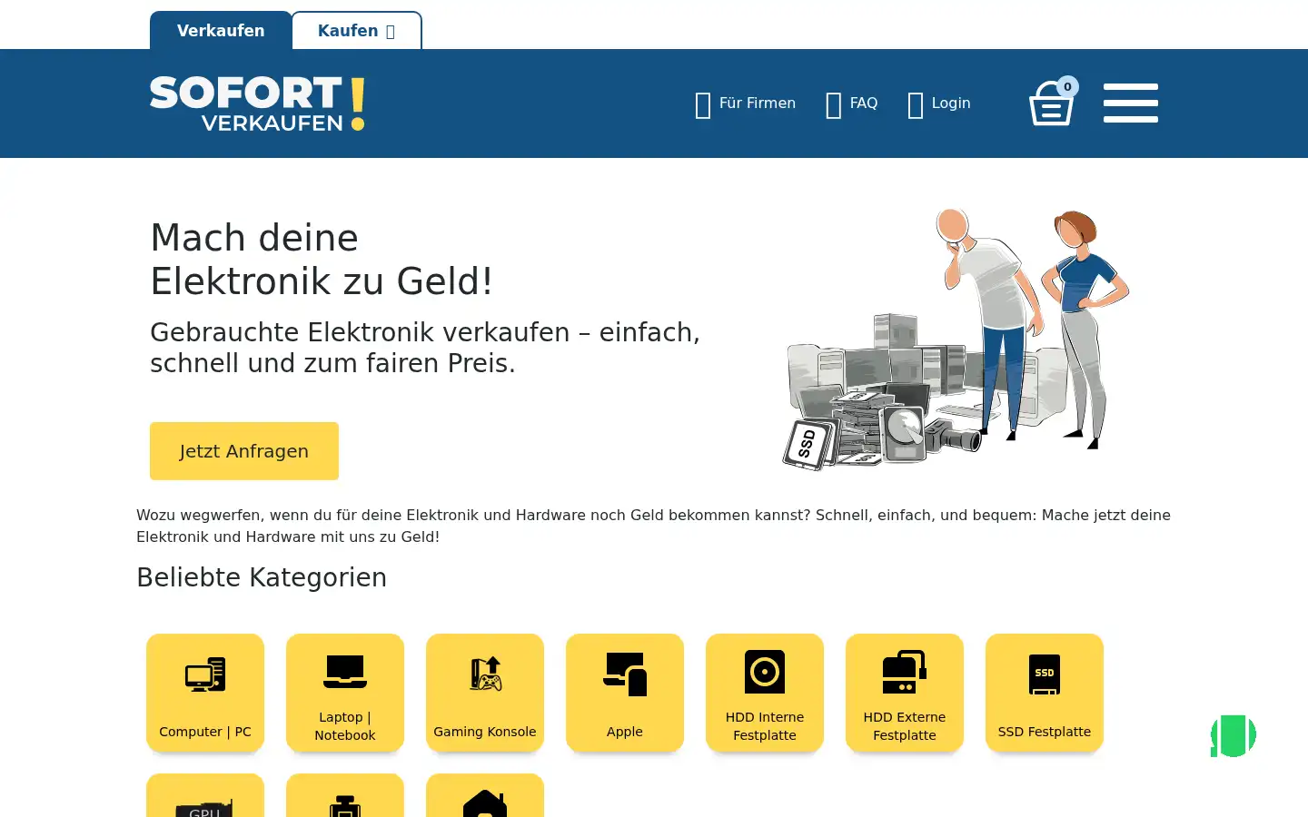 Screenshot of sofortverkaufen.de