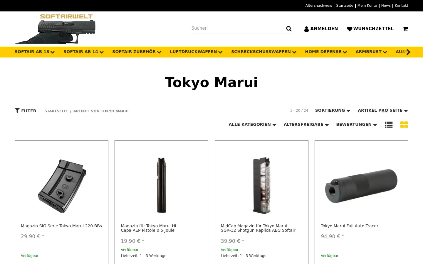 Screenshot of softairwelt.de