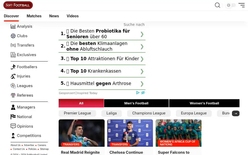 Screenshot of softfootball.com