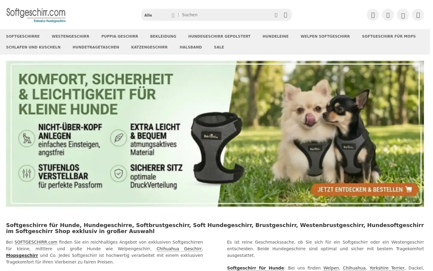 Screenshot of softgeschirr.com