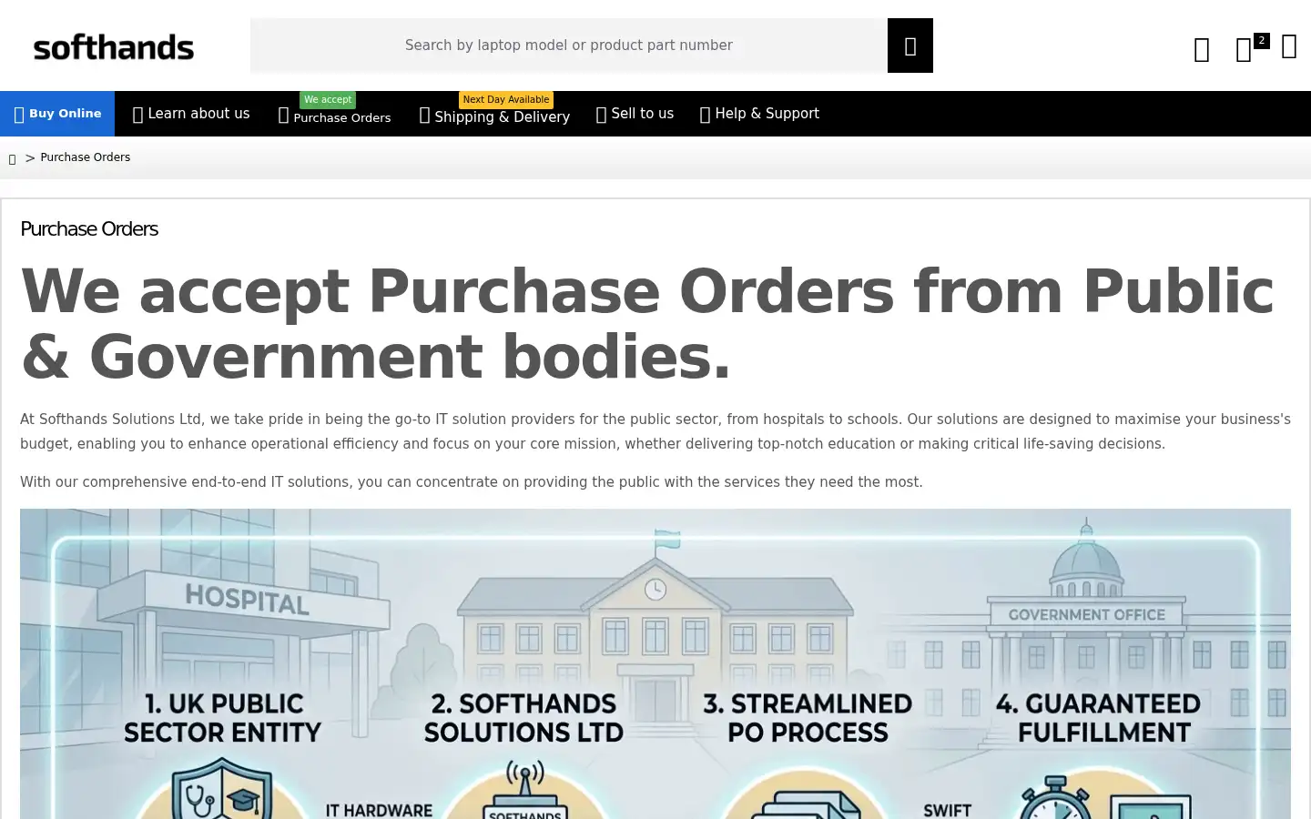 Screenshot of softhands.co.uk