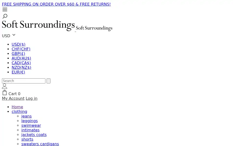 Screenshot of softsurroundingsoutletstore.com