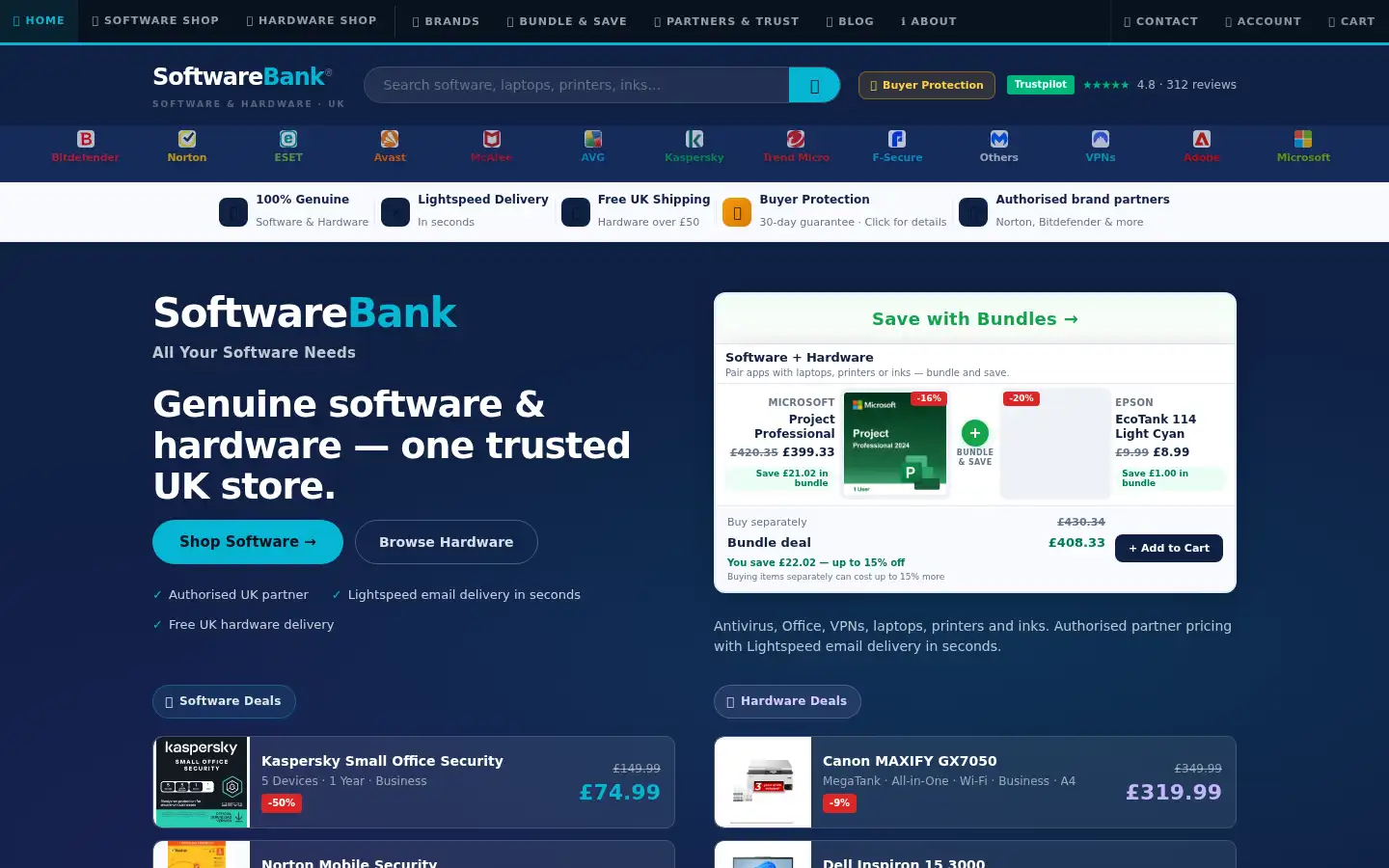 Screenshot of softwarebank.co.uk