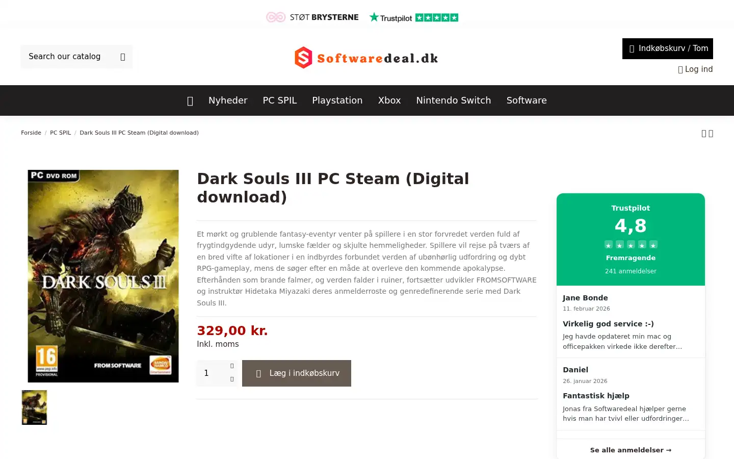 Screenshot of softwaredeal.dk