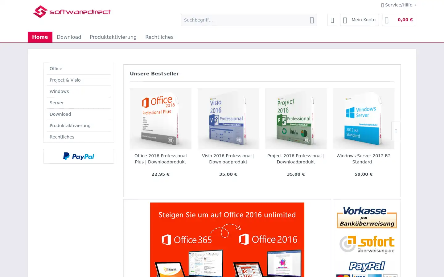 Screenshot of softwaredirekt.shop