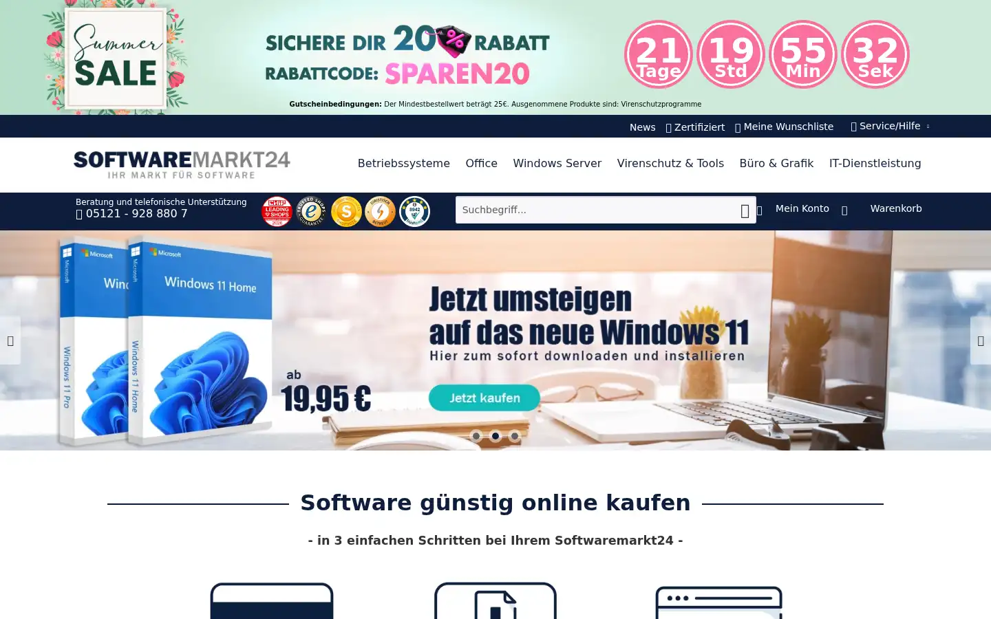 Screenshot of softwaremarkt24.de