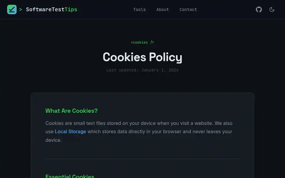 Screenshot of softwaretesttips.com