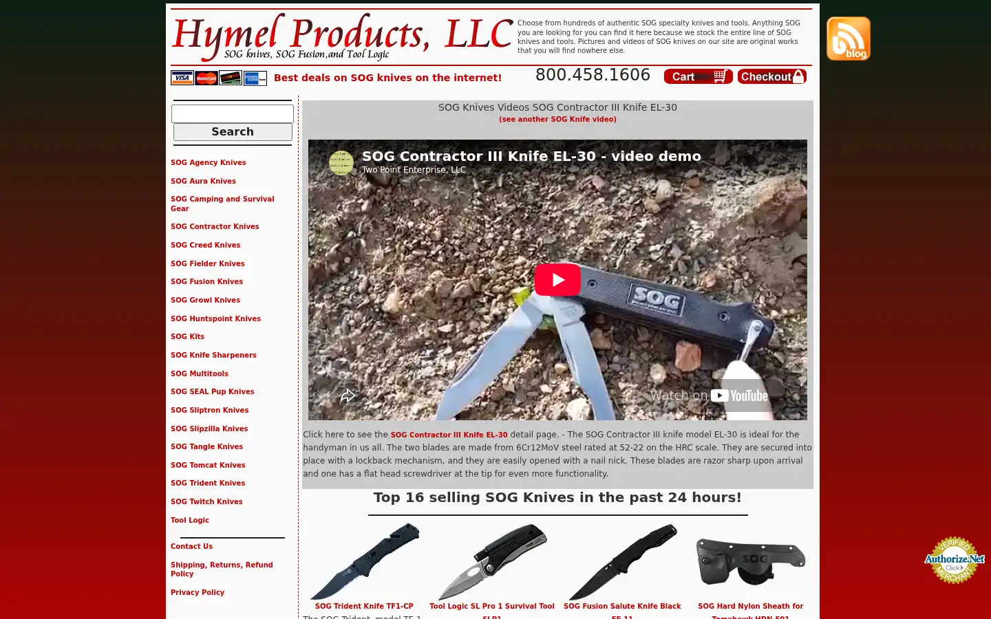 Screenshot of sog-knives.net
