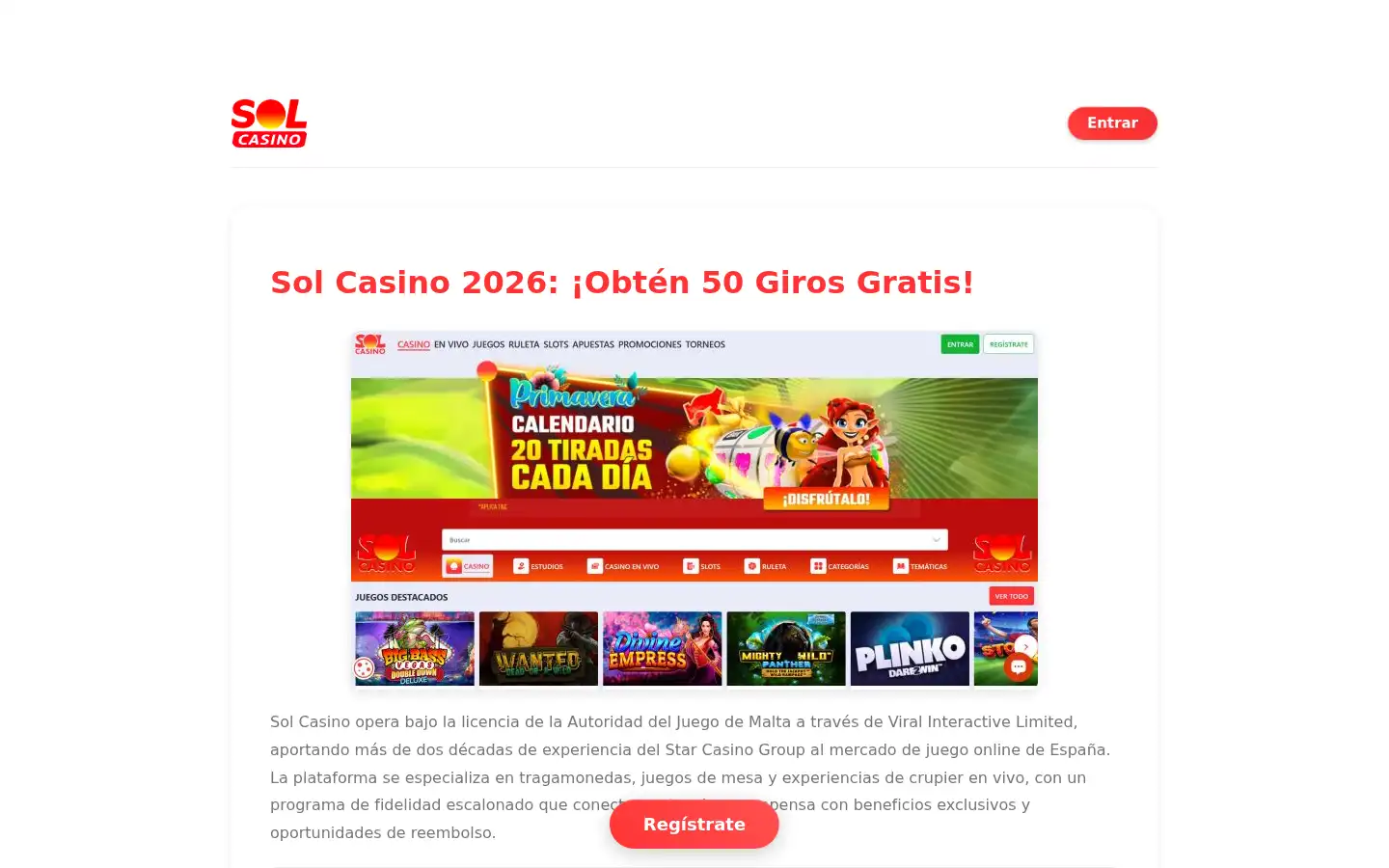 Screenshot of sol-casino.org.es