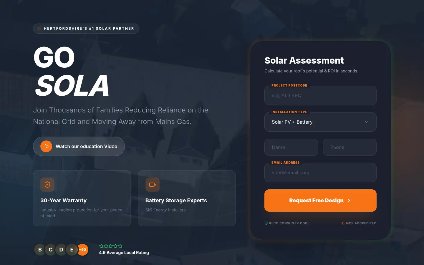 Screenshot of sola-uk.com