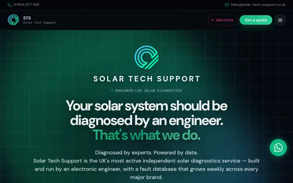 Screenshot of solar-tech-support.co.uk