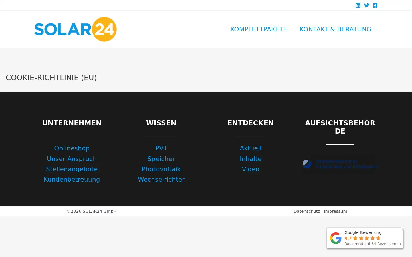 Screenshot of solar24.gmbh
