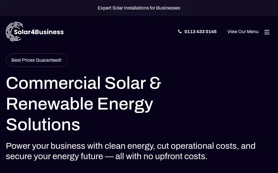Screenshot of solar4business.uk