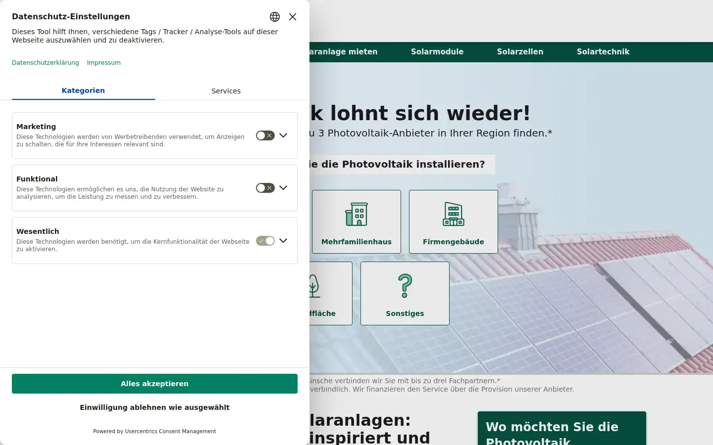 Screenshot of solaranlage.de