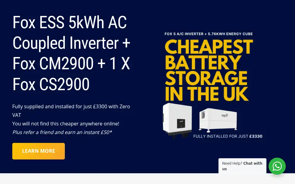 Screenshot of solarbatterygroup.co.uk