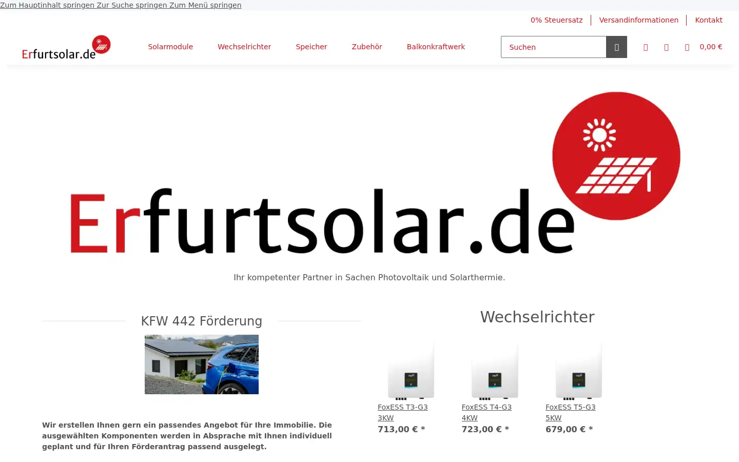 Screenshot of solarerfurt.de