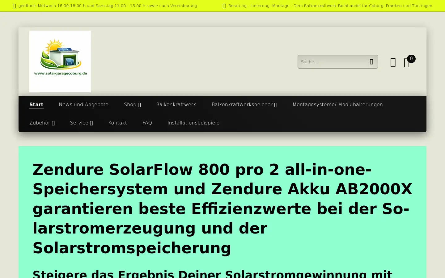 Screenshot of solargaragecoburg.de