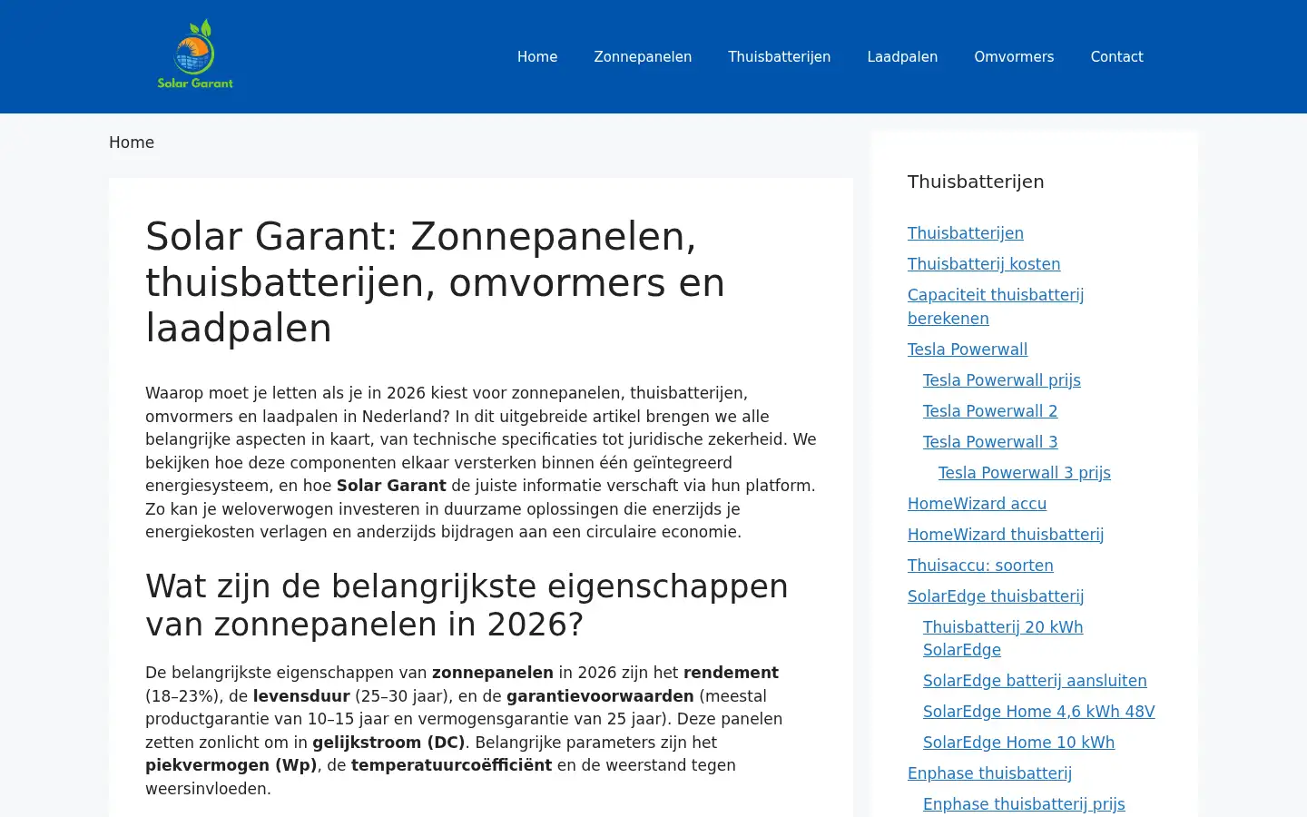 Screenshot of solargarant.nl
