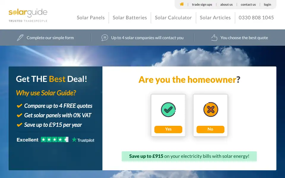 Screenshot of solarguide.co.uk